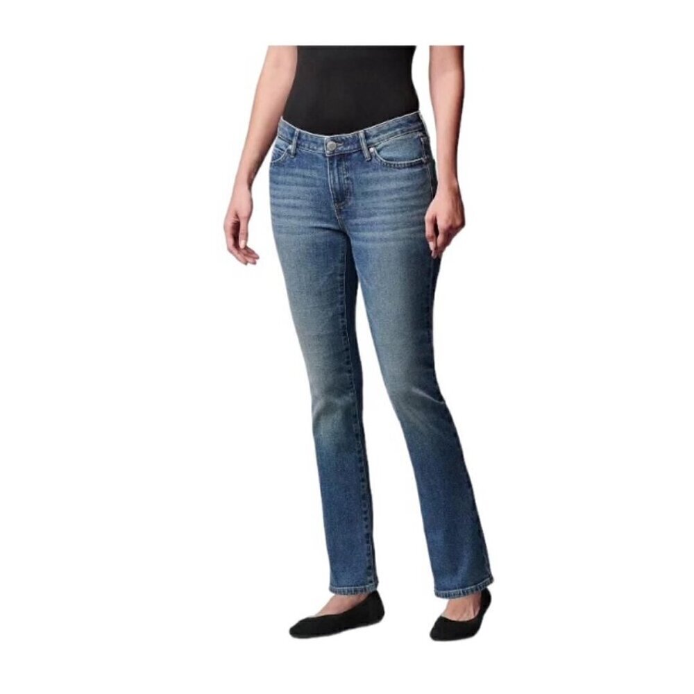Simply Vera Vera Wang Womens High Rise Faded Slim Straight Leg Jeans Sz 16 New